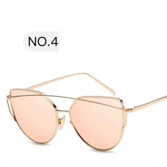 Rose Gold Pink Mirrored Aviators Sunglasses - Picture 4 of 8